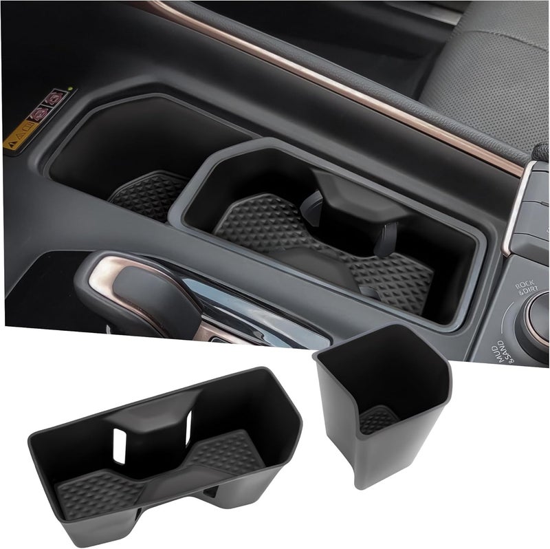 Sinminou Center Console Cup Holder Compatible with 2024-2026 Toyota Grand Highlander Interior Accessories, Silicone Gear Shift Panel Storage Box and Double Cup Holder - Image 1